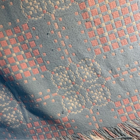Mystic Valley Traders Vintage Wool Cotton Woven Throw Blanket / Twin UK 92”x52” - Picture 9 of 13